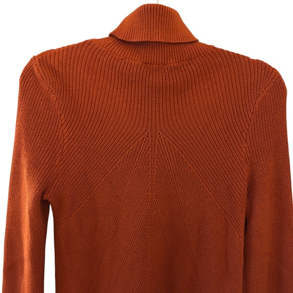 Chico’s Burnt Orange Cutout Turtleneck Flared Sleeve Sweater Size 0 (S/M) Boho - Picture 6 of 9